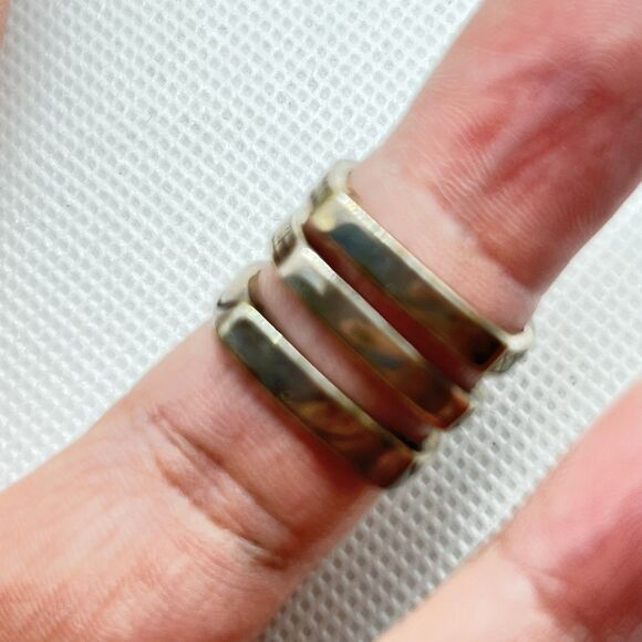 NIB Y2K VTG AVA Yetter Sterling Silver/Multi-Colored Stone Stackable 3 Set Rings - Picture 5 of 5